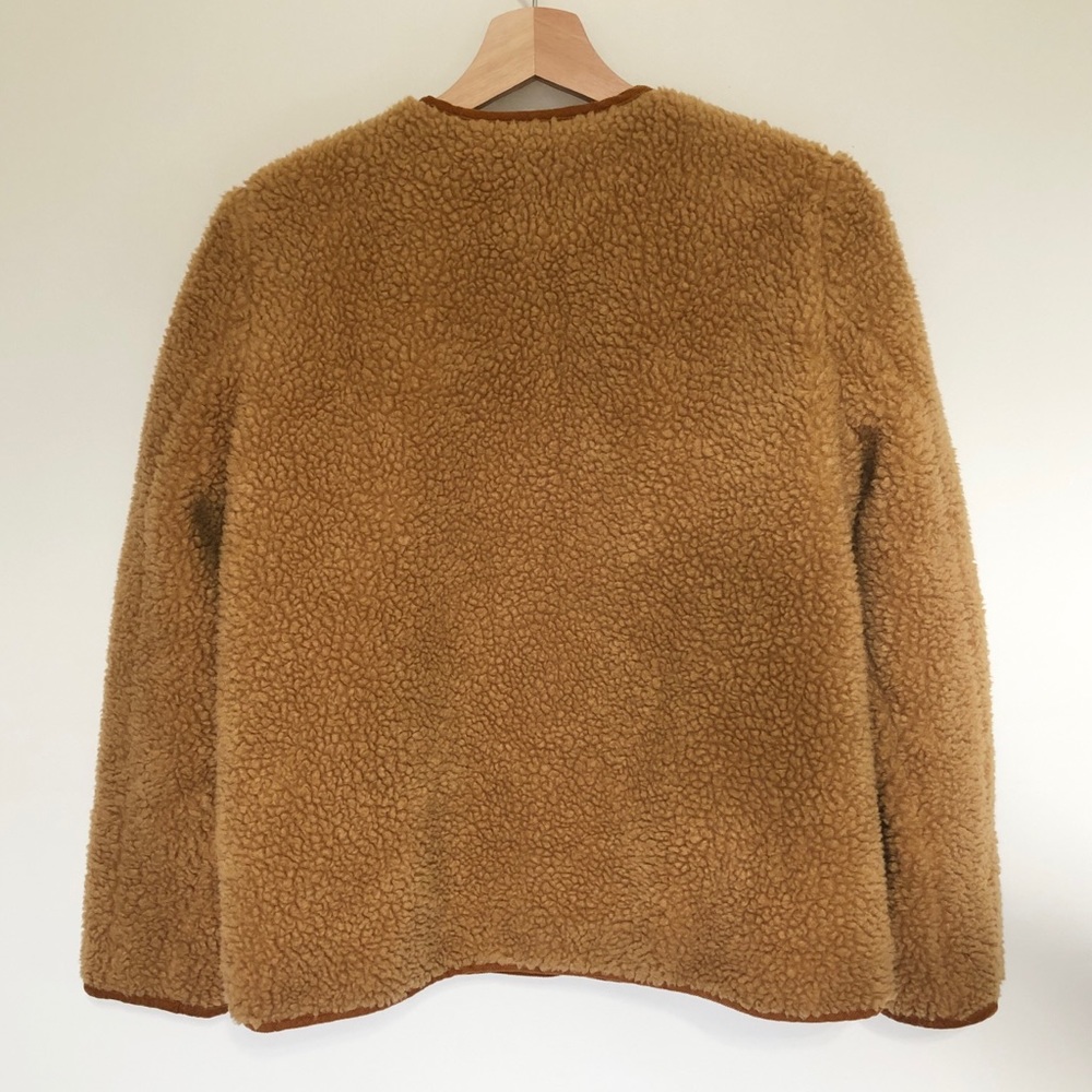Madewell Women's Cozy Teddy Sherpa Chestnut Jacket with Corduroy Trim XS - Picture 8 of 13